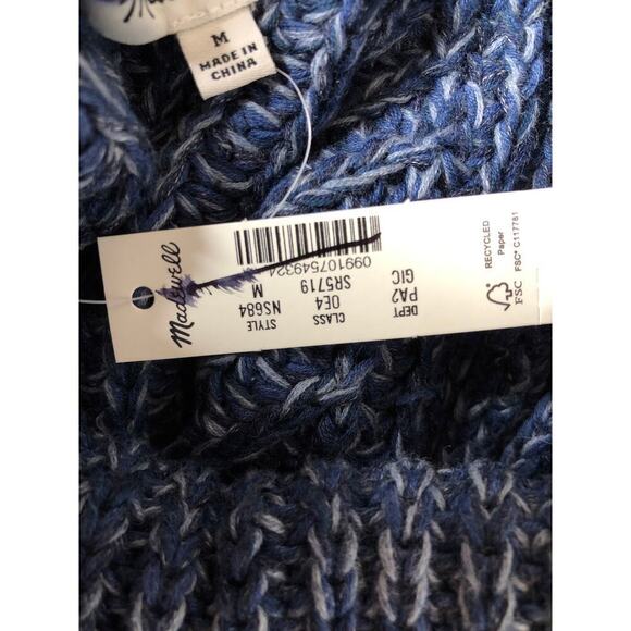 Madewell Mock Neck Sweater Marled Blue Grey NWT M - Picture 7 of 9